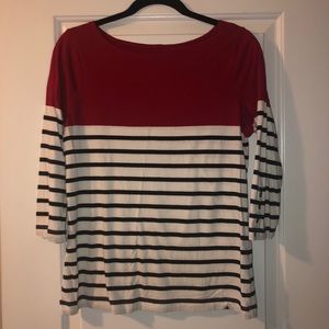 Striped 3/4 sleeve tee